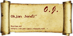 Okjan Jenő névjegykártya